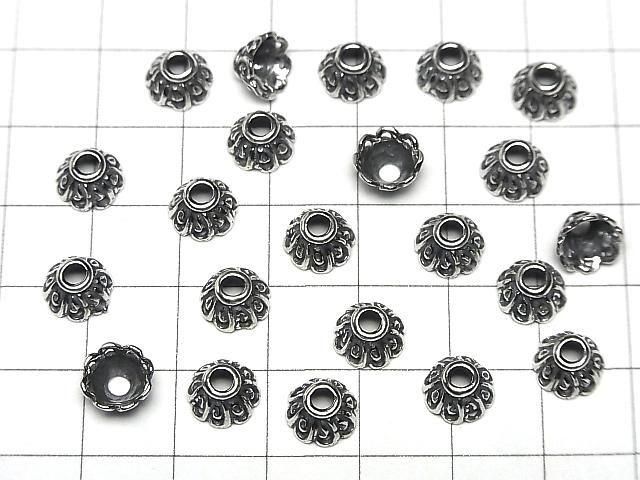 バリシルバー ビーズキャップ フラワー型8×8×4.5mm いぶし 1個 サムネイル4