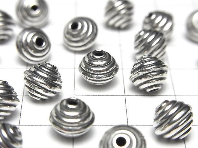 バリシルバー ロンデル(ソロバン)8.5×8.5×7.5mm いぶし 2個 サムネイル2