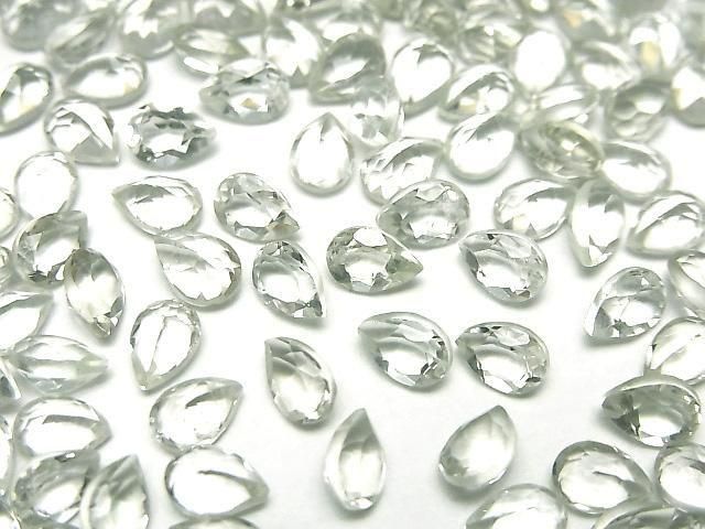 【動画】宝石質グリーンアメジストAAA ルース ペアシェイプファセットカット6×4mm 10粒の画像