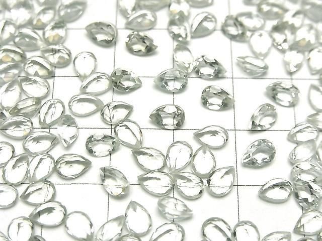 【動画】宝石質グリーンアメジストAAA ルース ペアシェイプファセットカット6×4mm 10粒 サムネイル3