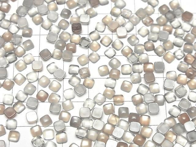 【動画】ブラウン~グレームーンストーンAAA スクエア カボション4×4mm 10個 サムネイル4