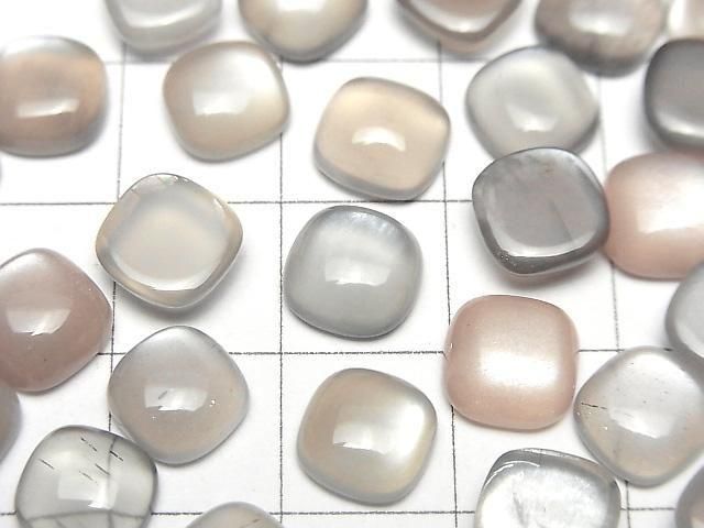 【動画】ブラウン~グレームーンストーンAAA スクエア カボション8×8mm 5個 サムネイル2