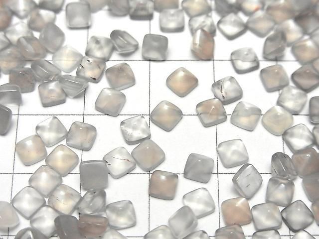 【動画】宝石質ブラウン~グレームーンストーンAAA- シュガーローフカット 4×4mm 10個 サムネイル3