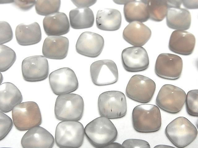 【動画】宝石質ブラウン~グレームーンストーンAAA- シュガーローフカット 6×6mm 5個の画像