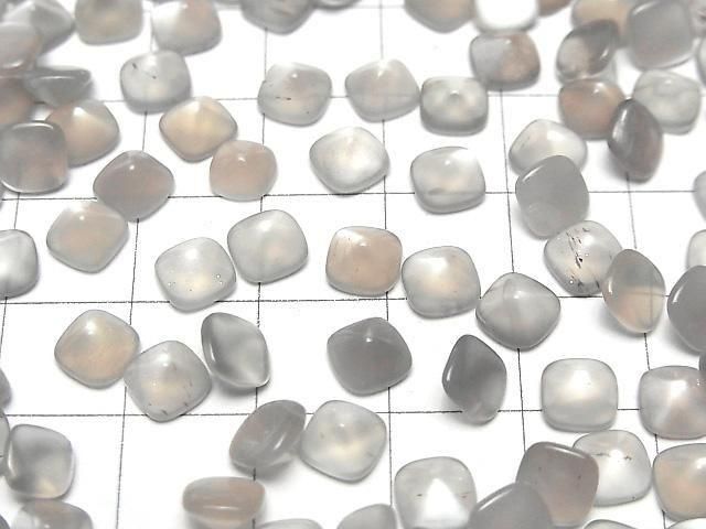 【動画】宝石質ブラウン~グレームーンストーンAAA- シュガーローフカット 6×6mm 5個 サムネイル3