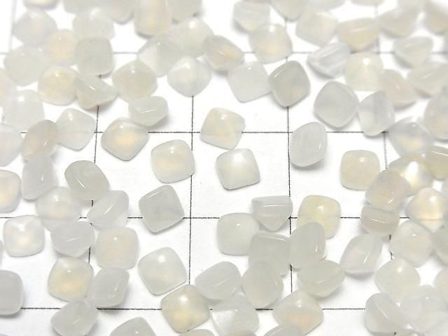 【動画】宝石質ホワイトムーンストーンAAA シュガーローフカット 4×4mm 10個 サムネイル2