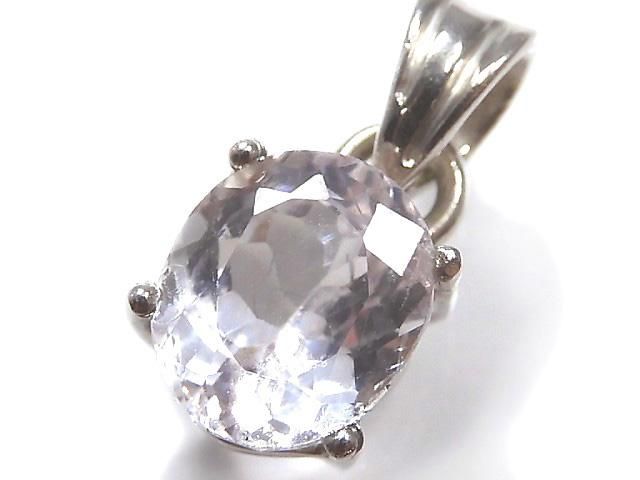 【動画】【1点もの】宝石質クンツァイトAAA ファセットカットペンダントトップ SILVER925製 NO.92の画像