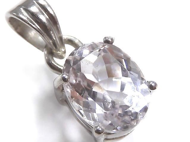 【動画】【1点もの】宝石質クンツァイトAAA ファセットカットペンダントトップ SILVER925製 NO.95の画像