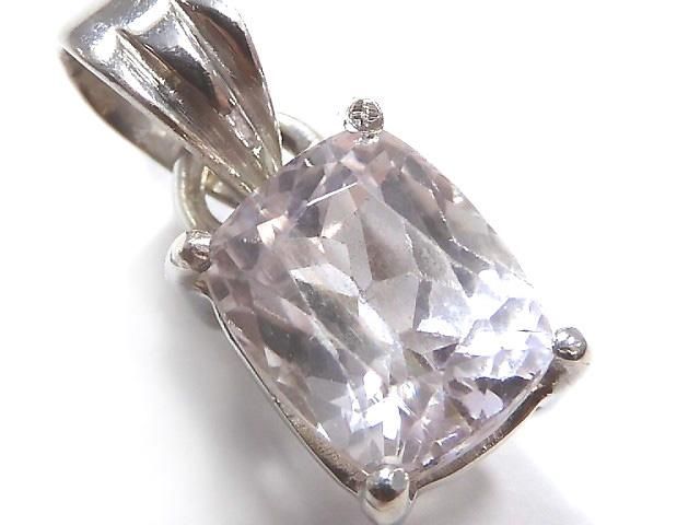 【動画】【1点もの】宝石質クンツァイトAAA ファセットカットペンダントトップ SILVER925製 NO.97の画像