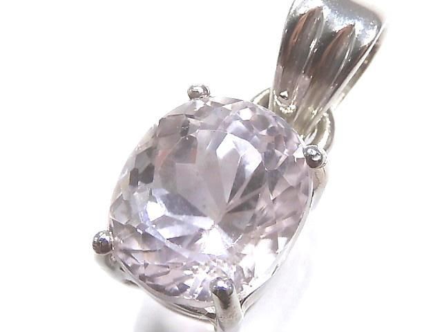 【動画】【1点もの】宝石質クンツァイトAAA ファセットカットペンダントトップ SILVER925製 NO.99の画像