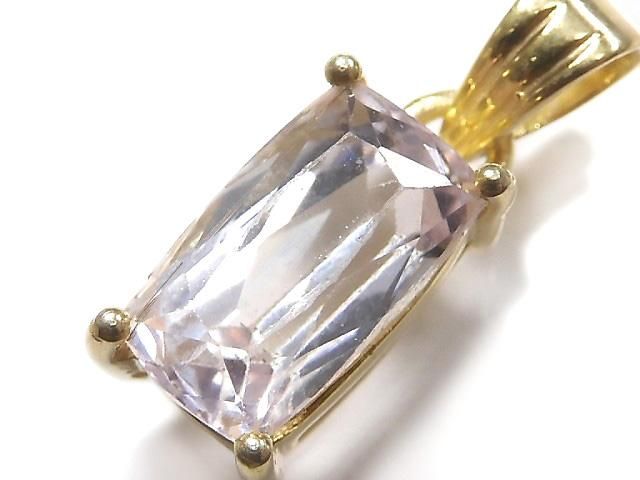 【動画】【1点もの】宝石質クンツァイトAAA ファセットカットペンダントトップ 18KGP製 NO.117の画像