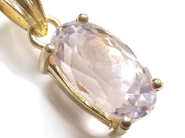 【動画】【1点もの】宝石質クンツァイトAAA ファセットカットペンダントトップ 18KGP製 NO.118の画像