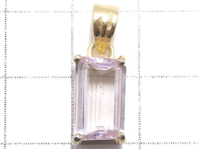 【動画】【1点もの】宝石質クンツァイトAAA ファセットカットペンダントトップ 18KGP製 NO.119 サムネイル2