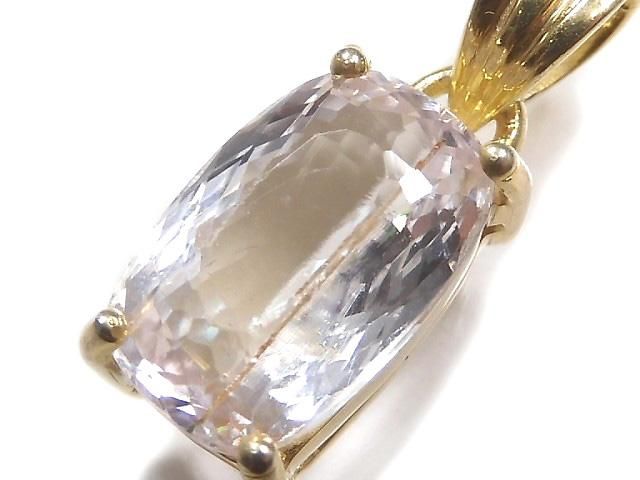 【動画】【1点もの】宝石質クンツァイトAAA ファセットカットペンダントトップ 18KGP製 NO.120の画像
