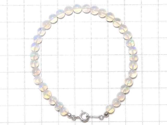 【動画】【1点もの】宝石質エチオピア産オパールAAA- セミラウンド5mm 1連(ブレス) NO.5 サムネイル2