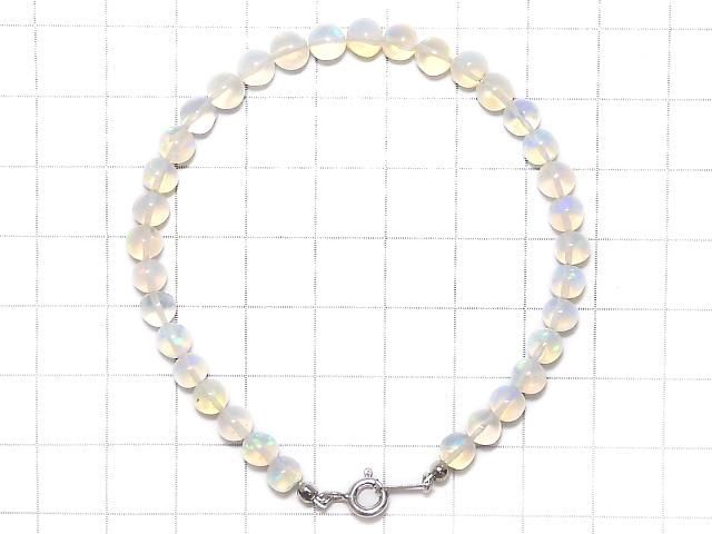 【動画】【1点もの】宝石質エチオピア産オパールAAA- セミラウンド5mm 1連(ブレス) NO.6 サムネイル2