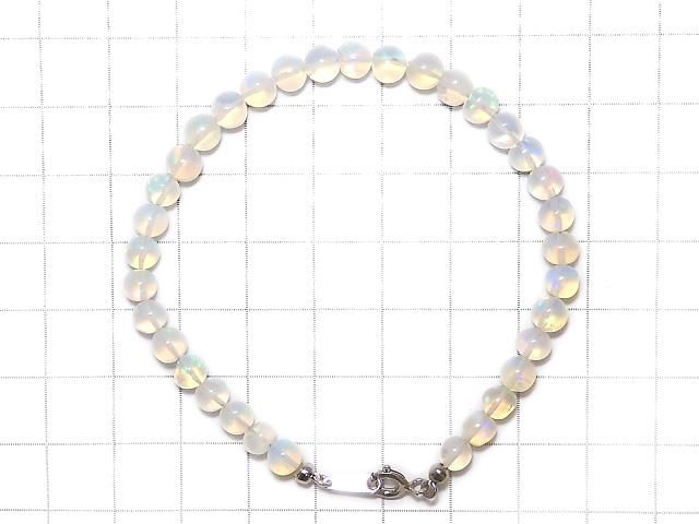 【動画】【1点もの】宝石質エチオピア産オパールAAA- セミラウンド5mm 1連(ブレス) NO.9 サムネイル2