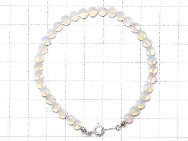 【動画】【1点もの】宝石質エチオピア産オパールAAA- セミラウンド5mm 1連(ブレス) NO.13 サムネイル2