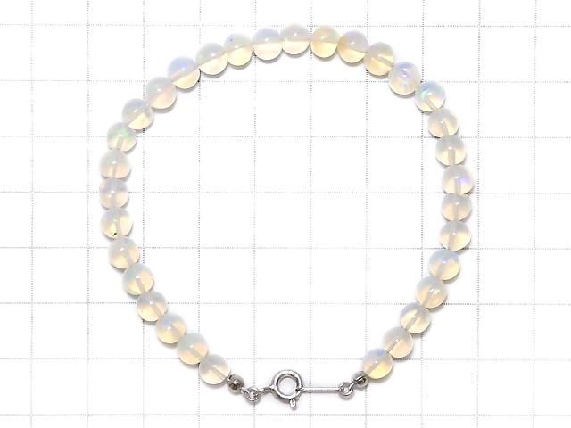 【動画】【1点もの】宝石質エチオピア産オパールAAA- セミラウンド5.5mm 1連(ブレス) NO.15 サムネイル2