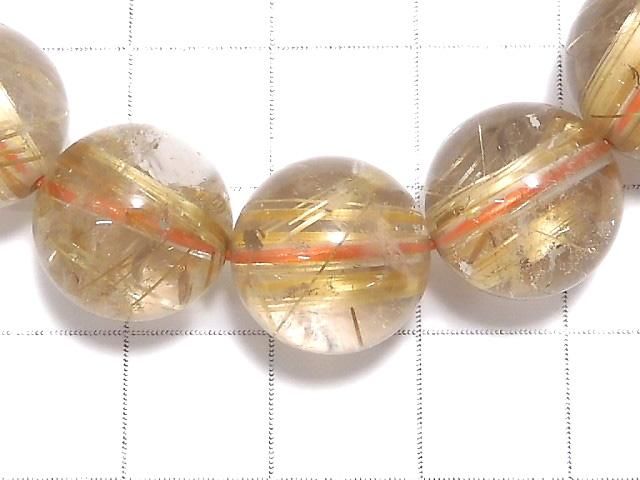 【動画】【1点もの】ルチルクォーツAAA- ラウンド13mm 1連(ブレス) NO.325 サムネイル3