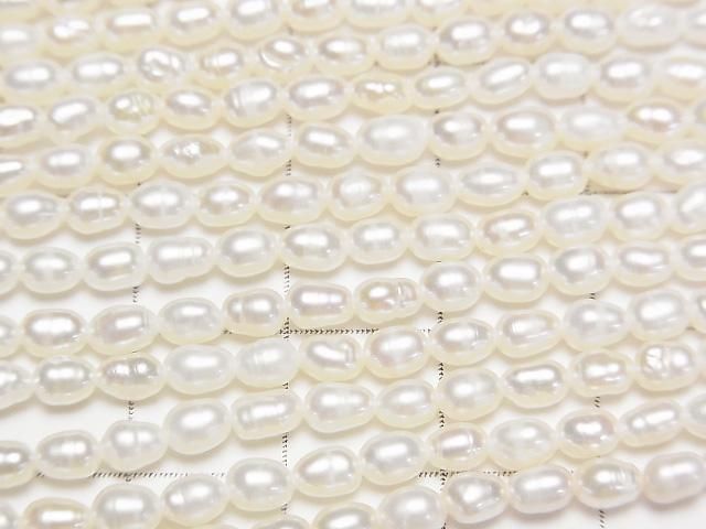 【動画】淡水真珠AA+ ライス4×3×3mm ホワイト 1連(約35cm) サムネイル2