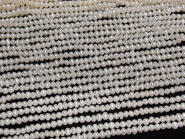 【動画】淡水真珠AA+ ポテト3.5~4mm ホワイト 1連(約34cm) サムネイル3