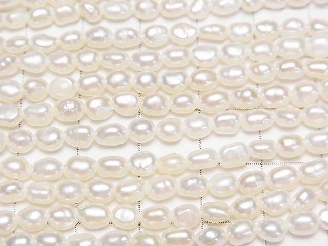【動画】淡水真珠AA+ バロック〜ライス5×4×3mm ホワイト 1連(約31cm) サムネイル2