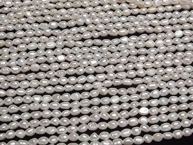 【動画】淡水真珠AA+ バロック〜ライス5×4×3mm ホワイト 1連(約31cm) サムネイル3