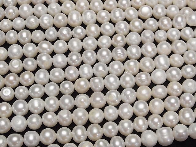 【動画】淡水真珠AA ポテト7~8mm ホワイト 1連(約32cm) サムネイル3