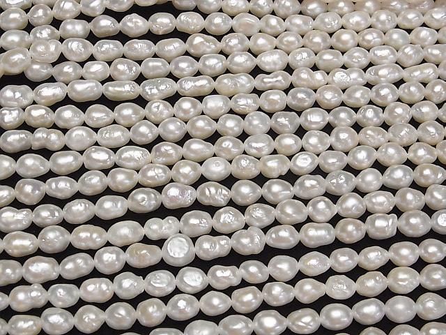 【動画】淡水真珠AA バロック6~8mm ホワイト 1連(約36cm) サムネイル3