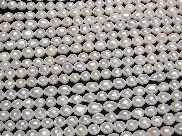 【動画】淡水真珠AA++ バロック6×5×5mm ホワイト 1連(約38cm) サムネイル3