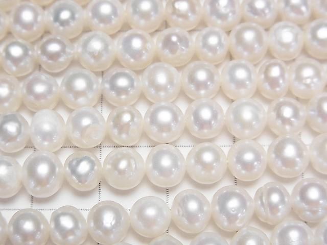 【動画】淡水真珠AA セミラウンド~ポテト6~6.5mm ホワイト 1連(約34cm) サムネイル2