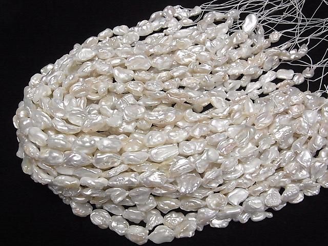 【動画】淡水真珠 ケシパールAA++ バロック10~17mm ホワイト 1連(約38cm) サムネイル4