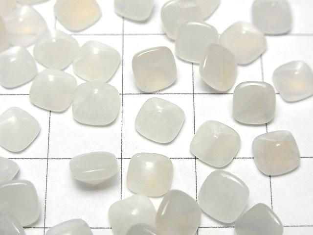 【動画】宝石質ホワイトムーンストーンAAA シュガーローフカット 6×6mm 5個 サムネイル2