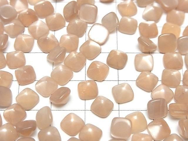 【動画】宝石質ピーチムーンストーンAAA- シュガーローフカット 6×6mm 5個 サムネイル3