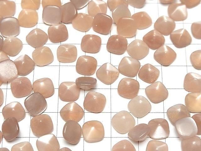 【動画】宝石質ピーチムーンストーンAAA- シュガーローフカット 8×8mm 3個 サムネイル4