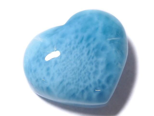 【動画】【1点もの】高品質ラリマーAAA ハート 【片穴】 1個 NO.8の画像