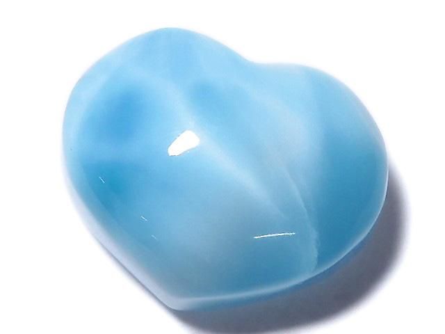 【動画】【1点もの】高品質ラリマーAAA ハート 【片穴】 1個 NO.16の画像
