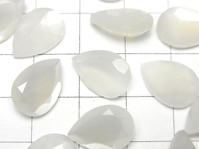 【動画】宝石質ホワイトムーンストーンAAA- ルース ペアシェイプファセットカット14×10mm 2粒 サムネイル2