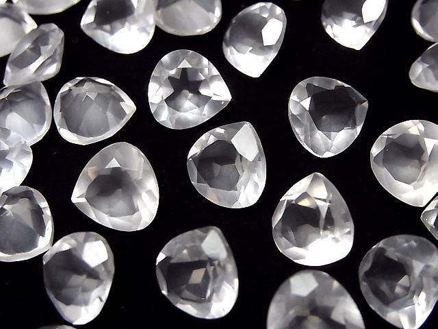 【動画】宝石質ローズクォーツAAA ルース マロンファセットカット10×10mm 2粒の画像