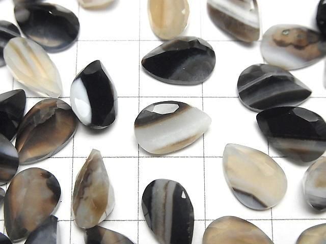 【動画】ブラックストライプアゲート ルース ペアシェイプファセットカット12×8mm 5粒 サムネイル2