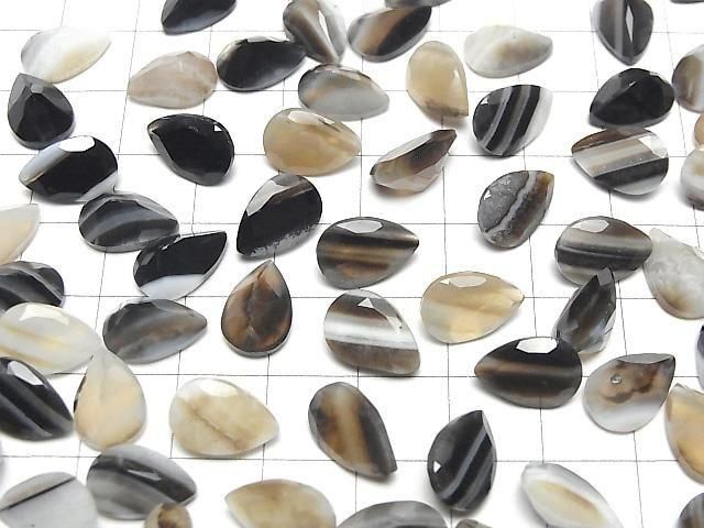【動画】ブラックストライプアゲート ルース ペアシェイプファセットカット12×8mm 5粒 サムネイル4