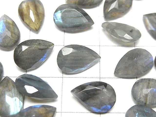 【動画】宝石質ラブラドライトAA++ ペアシェイプファセットカット12×8mm 3粒 サムネイル2