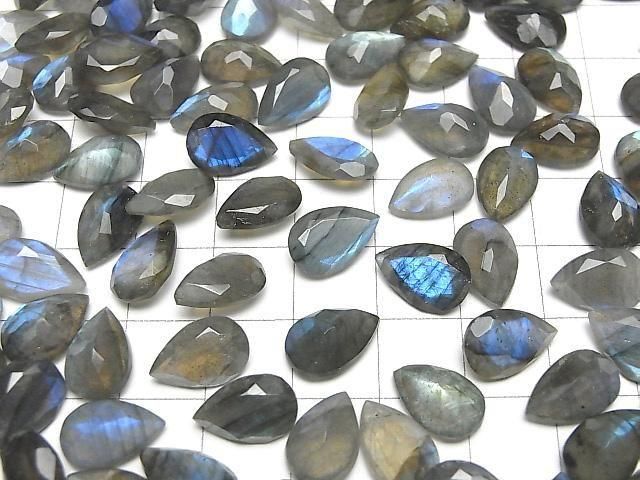 【動画】宝石質ラブラドライトAA++ ペアシェイプファセットカット12×8mm 3粒 サムネイル4
