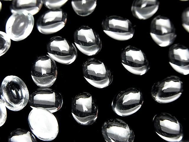 【動画】宝石質ホワイトトパーズAAA オーバル カボション8×6mm 3個の画像