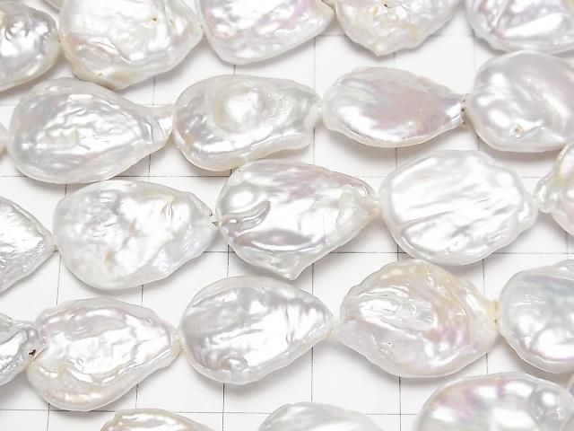 【動画】淡水真珠AA ペア~バロック18~24mm ホワイト 1連(約36cm) サムネイル2
