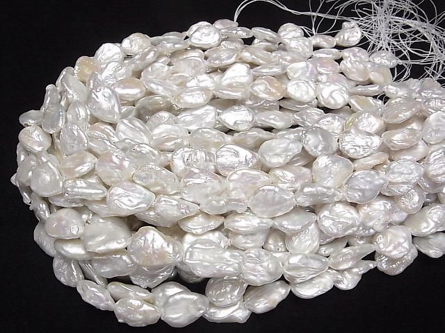 【動画】淡水真珠AA ペア~バロック18~24mm ホワイト 1連(約36cm) サムネイル4