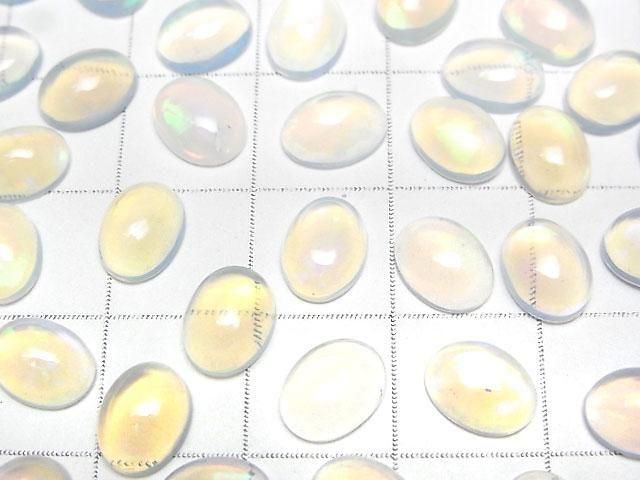 【動画】宝石質エチオピア産ウォーターオパールAAA- オーバル カボション8×6mm 3個 サムネイル2