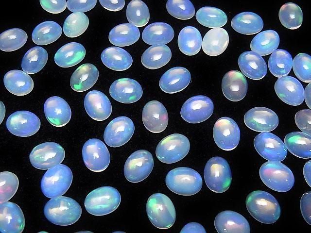 【動画】宝石質エチオピア産ウォーターオパールAAA- オーバル カボション8×6mm 3個 サムネイル3