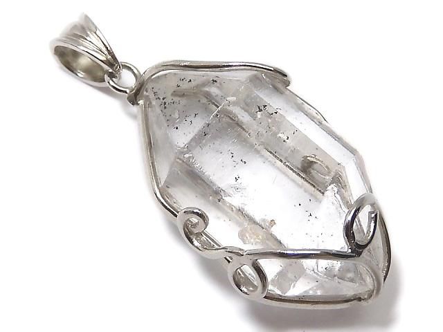 【動画】【1点もの】ダブルポイントクリスタル ペンダントトップ SILVER925製 NO.3の画像